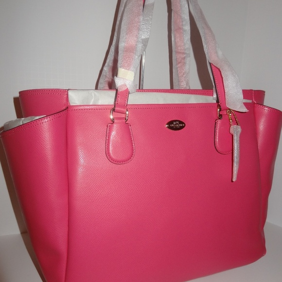 LAST 1 - Coach Leather Dahlia Pink Baby Diaper Multi-Func Bag Crossbod… - Picture 1 of 6